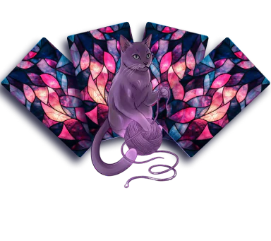 Tarot deck with a mystical cat